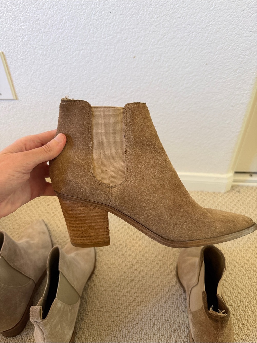 Bundle of Taupe Suede Chelsea Ankle Boots - Picture 4 of 4